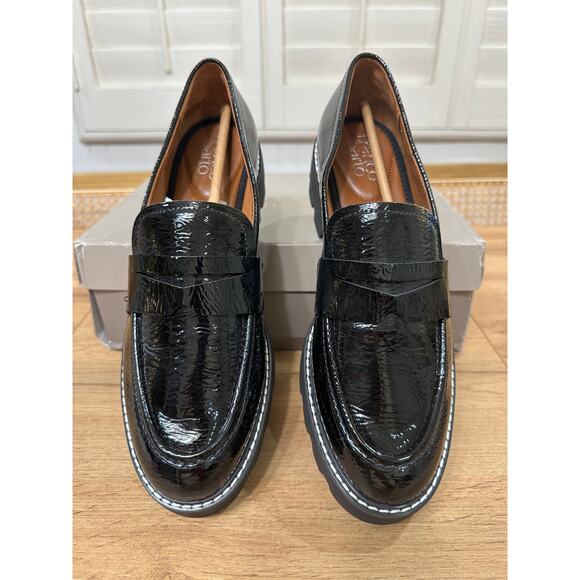 Franco Sarto Womens Balin Loafer Black Size 9.5 NIB Preppy Minimalist Lug Sole - Picture 5 of 15